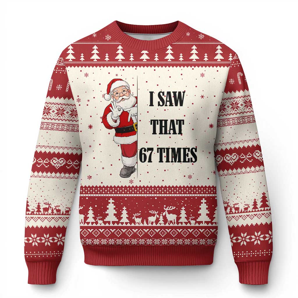 67 Six Seven Santa Xmas Meme Ugly Christmas Sweater I Saw That - Wonder Print Shop