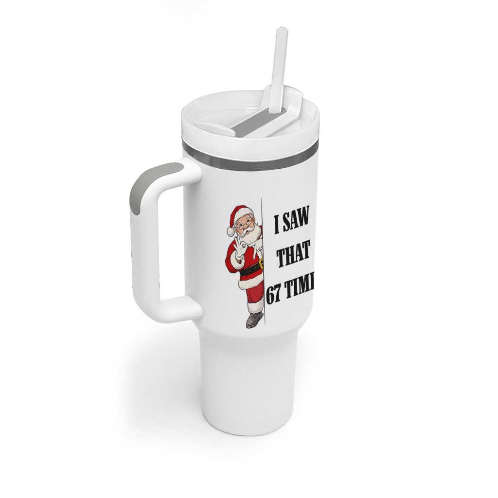 67 Six Seven Santa Christmas Meme Tumbler With Handle I Saw That - Wonder Print Shop