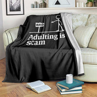 Adulting Is A Scam Throw Blanket Funny Quote Adult Humor - Wonder Print Shop