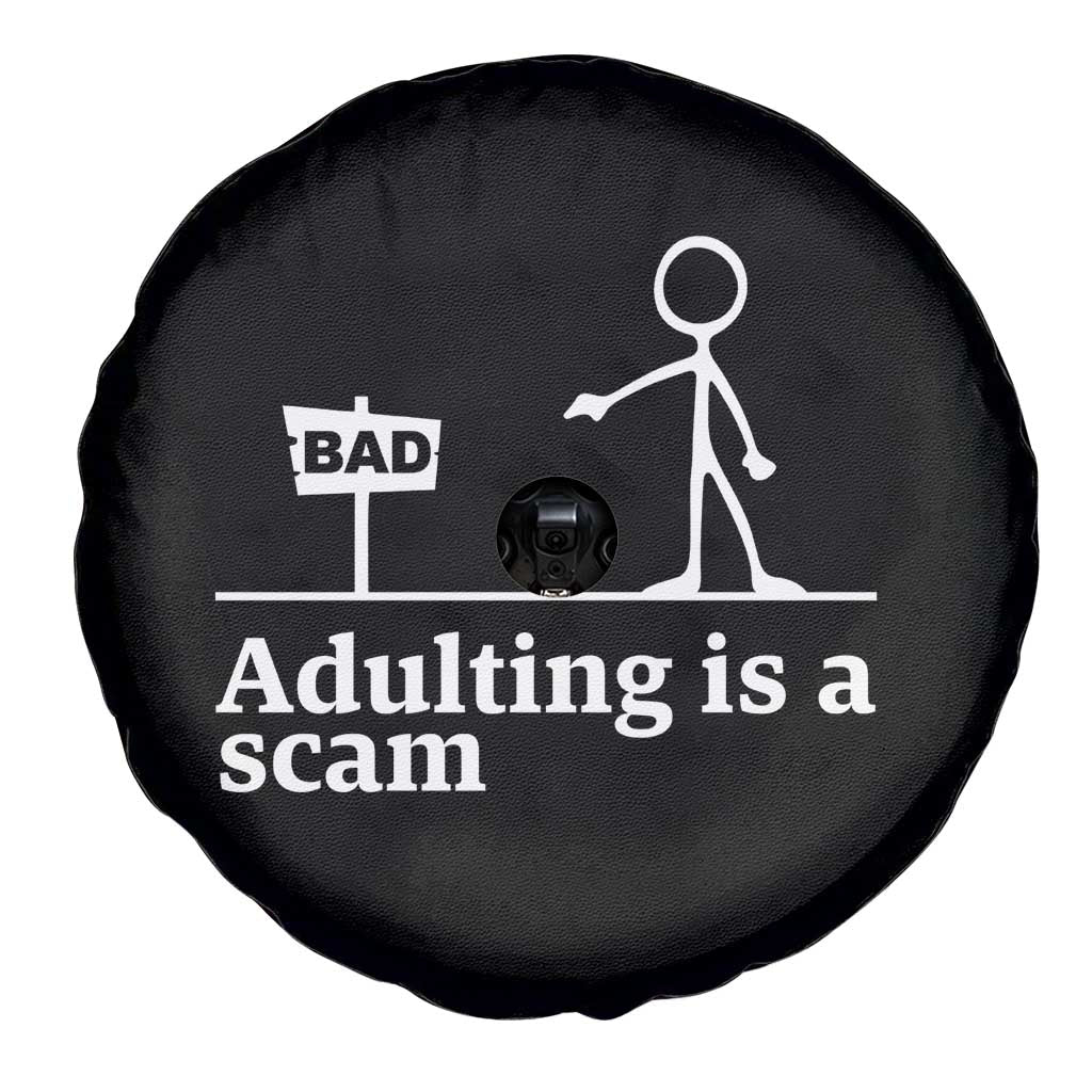 Adulting Is A Scam Spare Tire Cover Funny Quote Adult Humor - Wonder Print Shop