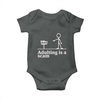 Adulting Is A Scam Baby Onesie Funny Quote Adult Humor - Wonder Print Shop
