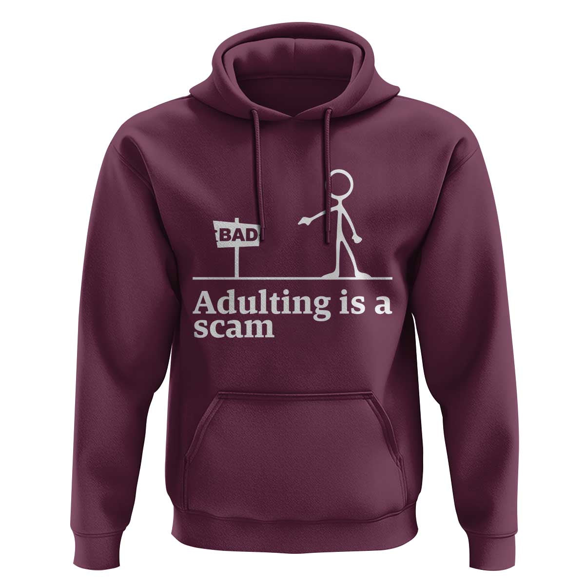 Adulting Is A Scam Hoodie Funny Quote Adult Humor - Wonder Print Shop