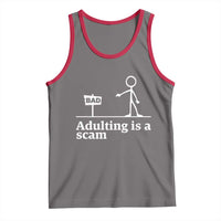 Adulting Is A Scam Tank Top Funny Quote Adult Humor - Wonder Print Shop