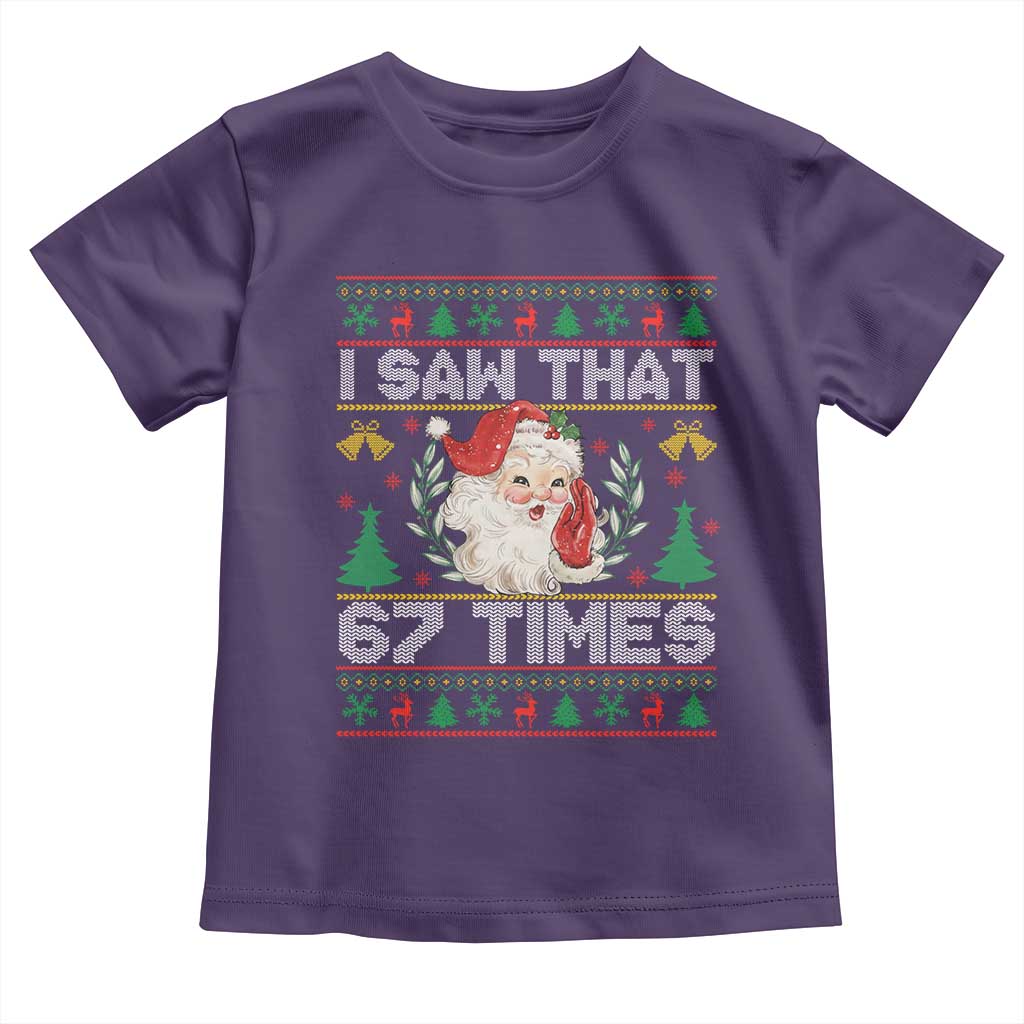 Funny Santa Christmas Toddler T Shirt I Saw That 67 Times - Wonder Print Shop
