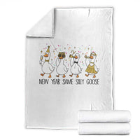 Silly Goose New Years 2026 Throw Blanket Cute Goose Party Holiday - Wonder Print Shop