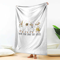 Silly Goose New Years 2026 Throw Blanket Cute Goose Party Holiday - Wonder Print Shop
