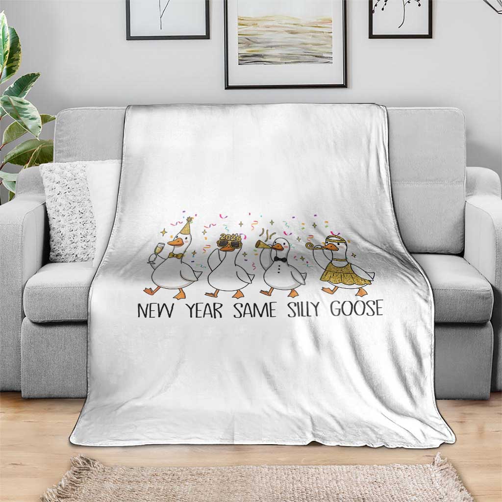 Silly Goose New Years 2026 Throw Blanket Cute Goose Party Holiday - Wonder Print Shop