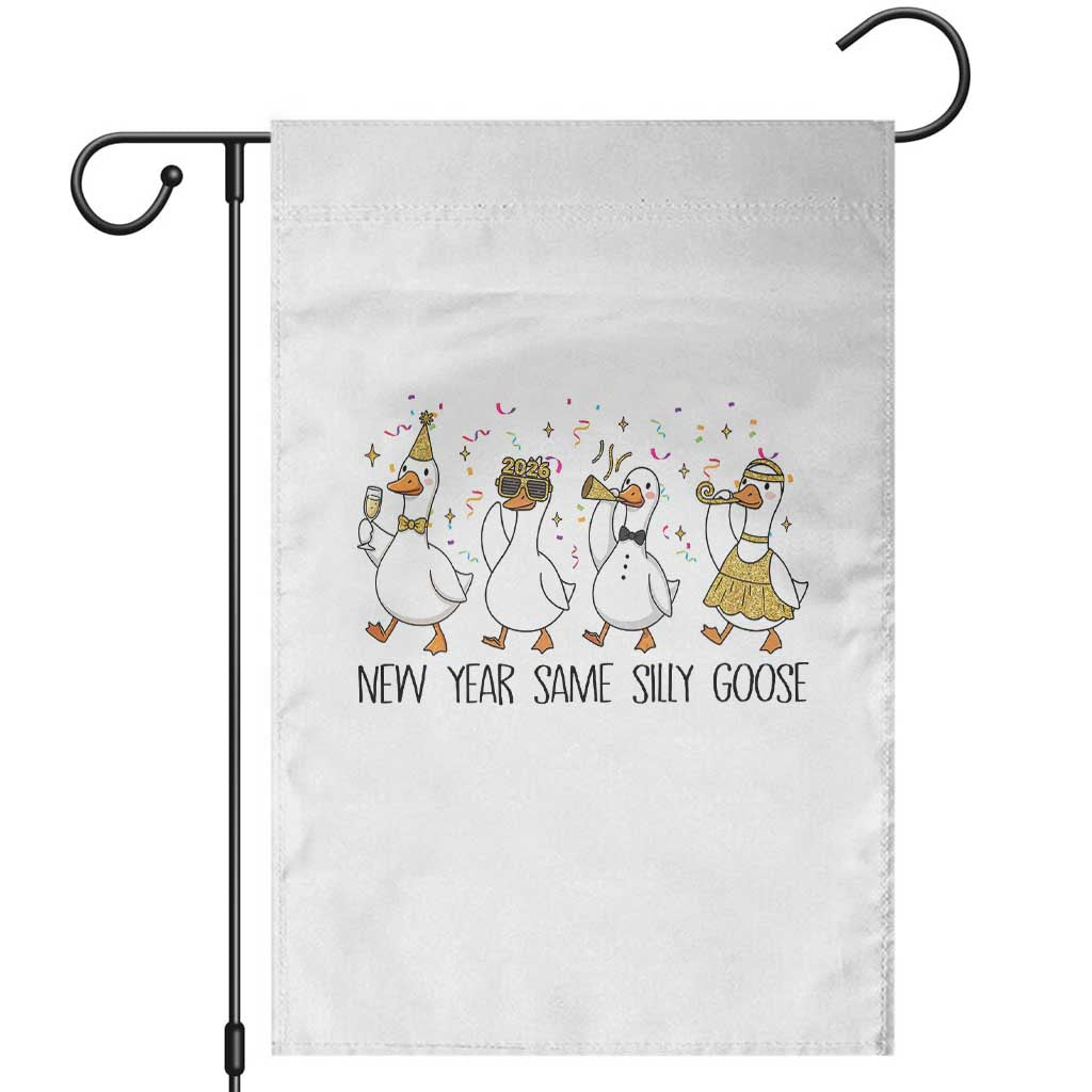 Silly Goose New Years 2026 Garden Flag Cute Goose Party Holiday - Wonder Print Shop