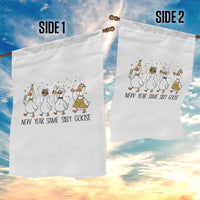 Silly Goose New Years 2026 Garden Flag Cute Goose Party Holiday - Wonder Print Shop