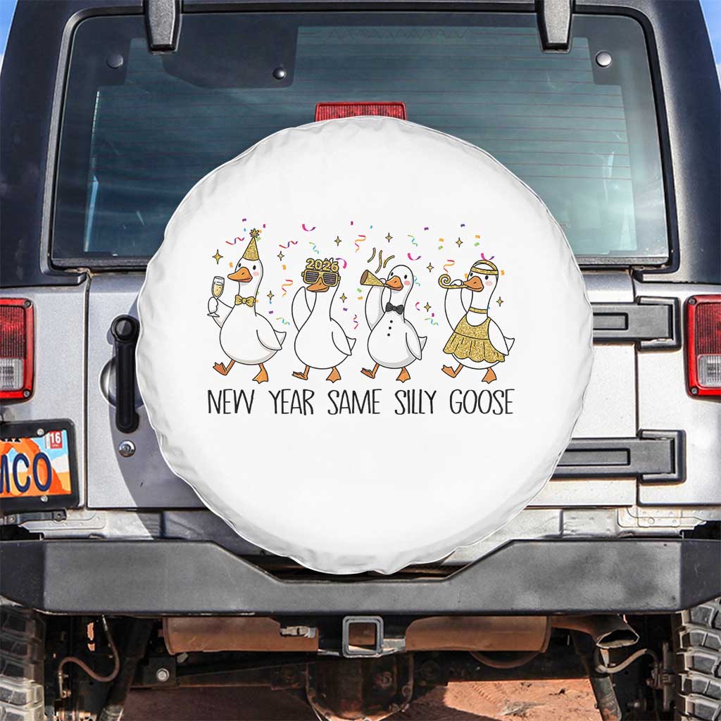 Silly Goose New Years 2026 Spare Tire Cover Cute Goose Party Holiday - Wonder Print Shop
