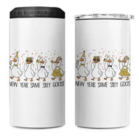 Silly Goose New Years 2026 4 in 1 Can Cooler Tumbler Cute Goose Party Holiday - Wonder Print Shop