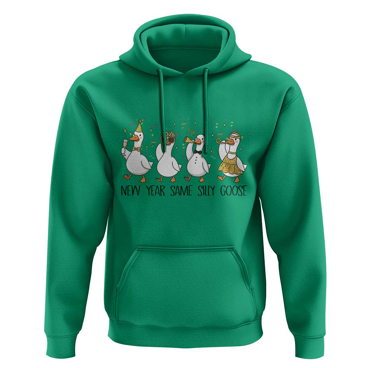 Silly Goose New Years 2026 Hoodie Cute Goose Party Holiday - Wonder Print Shop