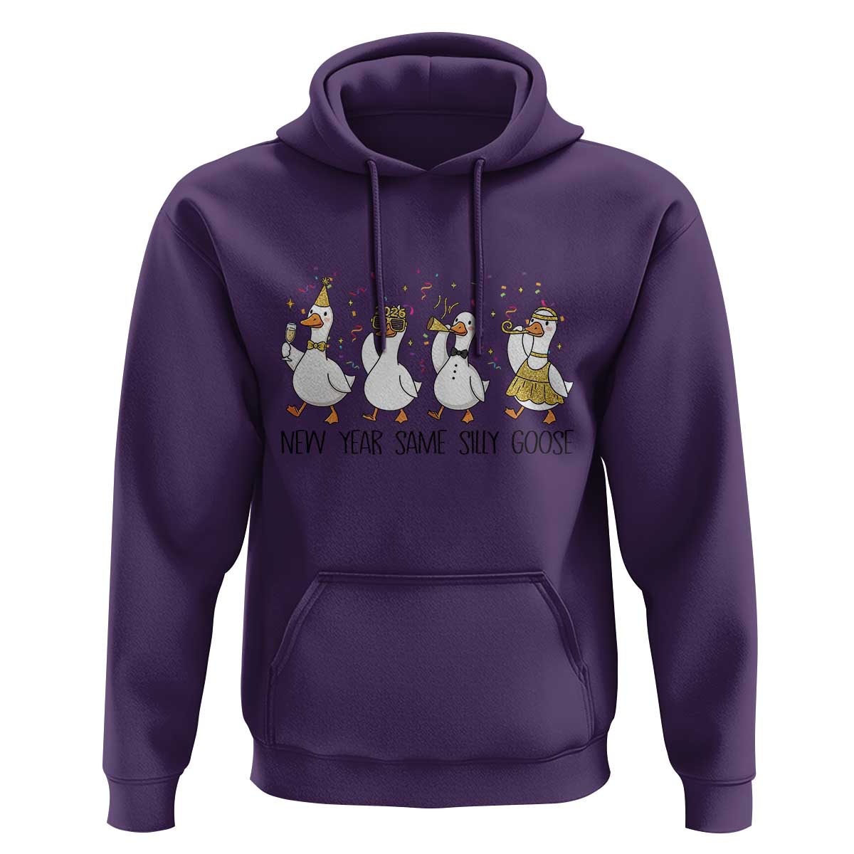 Silly Goose New Years 2026 Hoodie Cute Goose Party Holiday - Wonder Print Shop