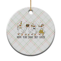 Silly Goose New Years 2026 Ceramic Ornament Cute Goose Party Holiday - Wonder Print Shop
