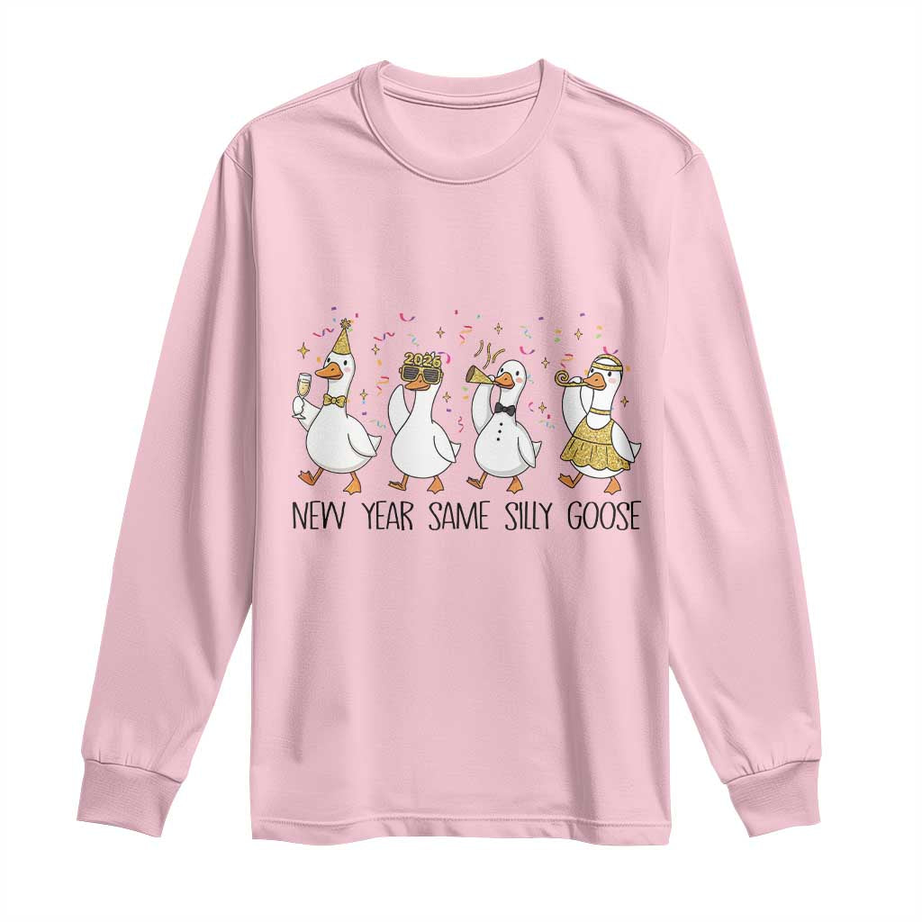 Silly Goose New Years 2026 Long Sleeve Shirt Cute Goose Party Holiday - Wonder Print Shop