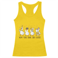 Silly Goose New Years 2026 Racerback Tank Top Cute Goose Party Holiday - Wonder Print Shop