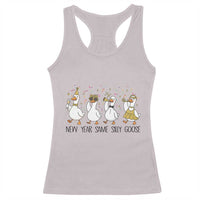 Silly Goose New Years 2026 Racerback Tank Top Cute Goose Party Holiday - Wonder Print Shop