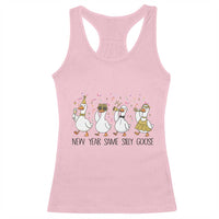 Silly Goose New Years 2026 Racerback Tank Top Cute Goose Party Holiday - Wonder Print Shop