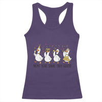 Silly Goose New Years 2026 Racerback Tank Top Cute Goose Party Holiday - Wonder Print Shop