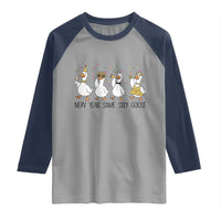 Silly Goose New Years 2026 Raglan Shirt Cute Goose Party Holiday - Wonder Print Shop
