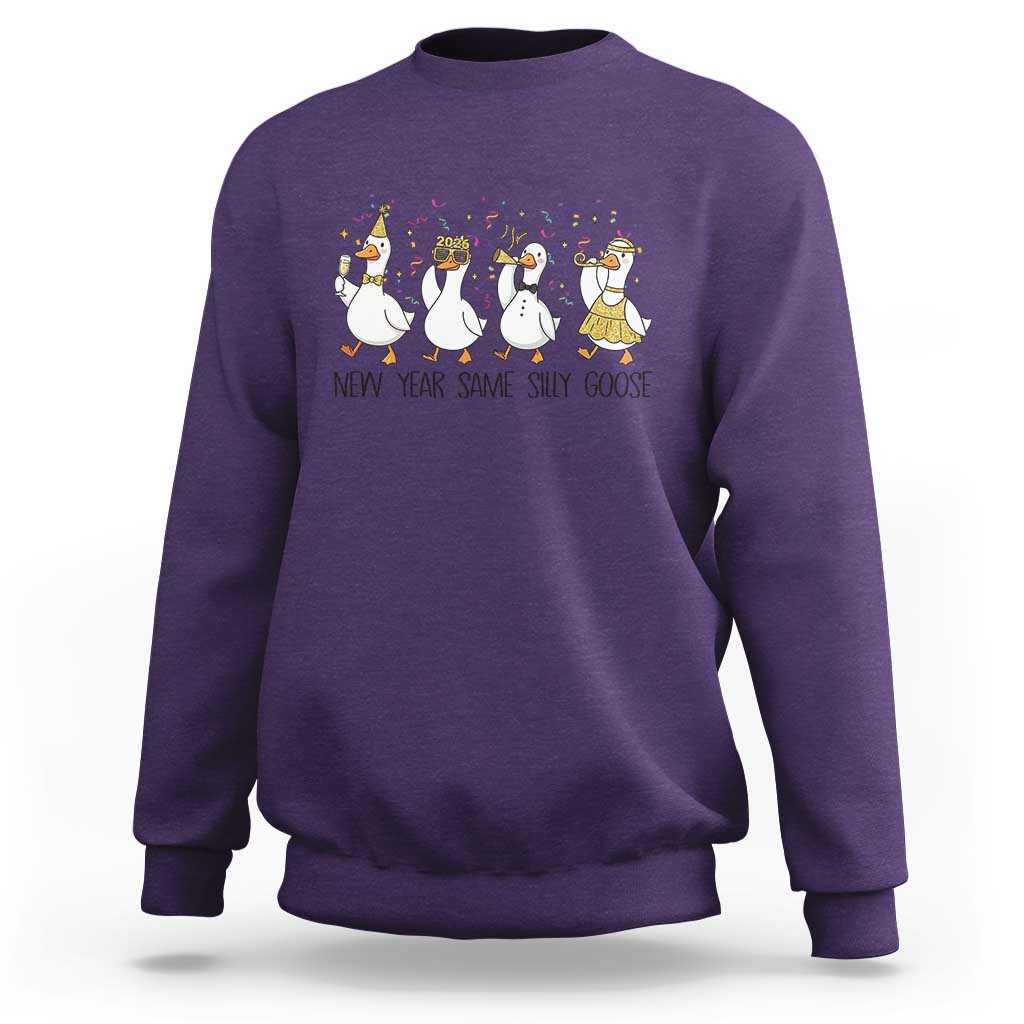 Silly Goose New Years 2026 Sweatshirt Cute Goose Party Holiday - Wonder Print Shop