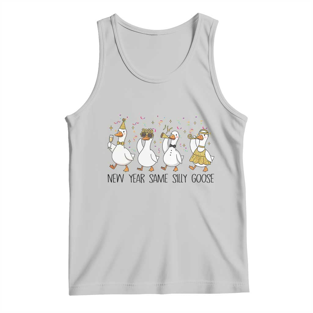 Silly Goose New Years 2026 Tank Top Cute Goose Party Holiday - Wonder Print Shop