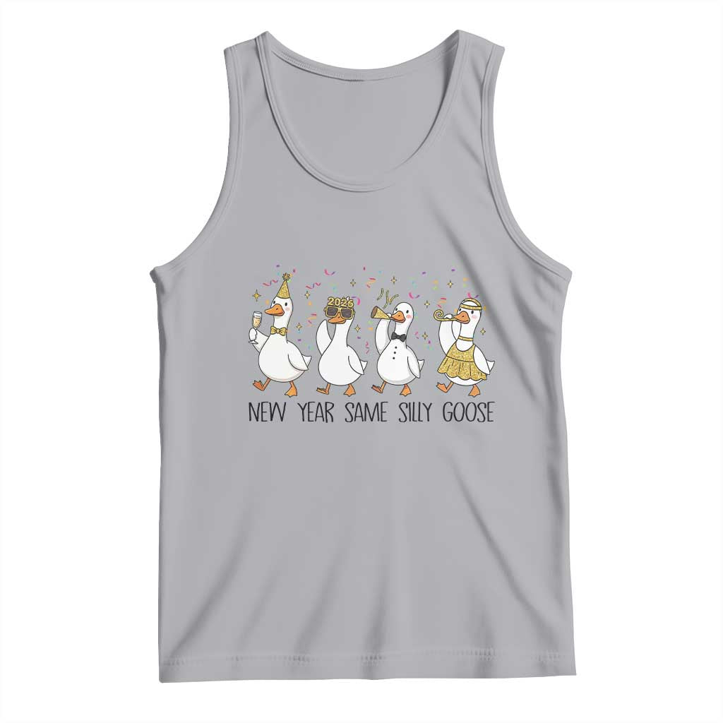 Silly Goose New Years 2026 Tank Top Cute Goose Party Holiday - Wonder Print Shop