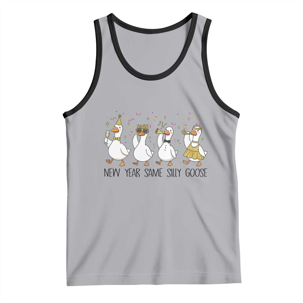 Silly Goose New Years 2026 Tank Top Cute Goose Party Holiday - Wonder Print Shop