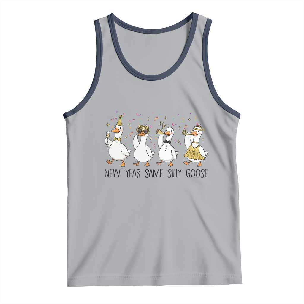 Silly Goose New Years 2026 Tank Top Cute Goose Party Holiday - Wonder Print Shop