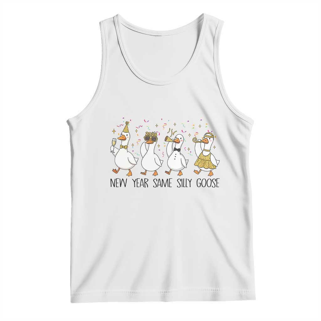 Silly Goose New Years 2026 Tank Top Cute Goose Party Holiday - Wonder Print Shop