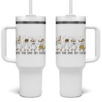 Silly Goose New Years 2026 Tumbler With Handle Cute Goose Party Holiday - Wonder Print Shop