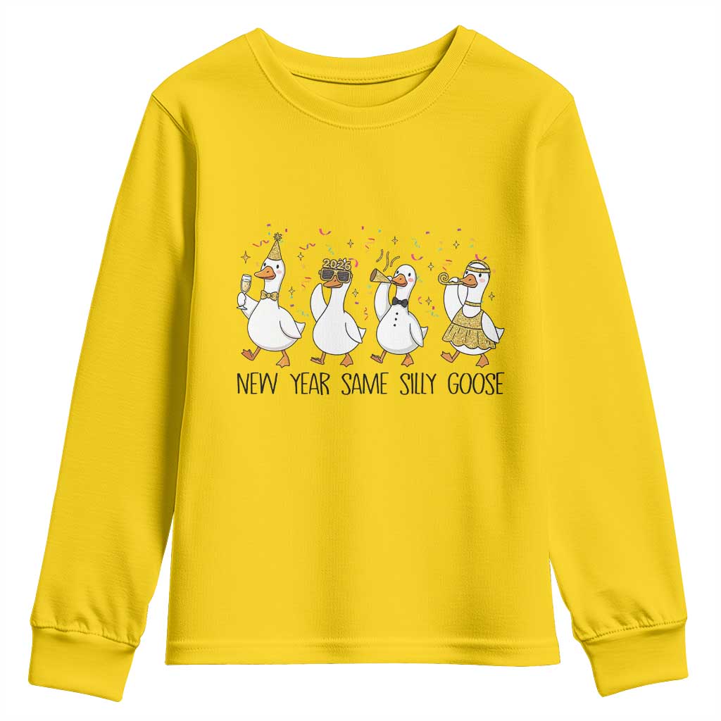 Silly Goose New Years 2026 Youth Sweatshirt Cute Goose Party Holiday - Wonder Print Shop