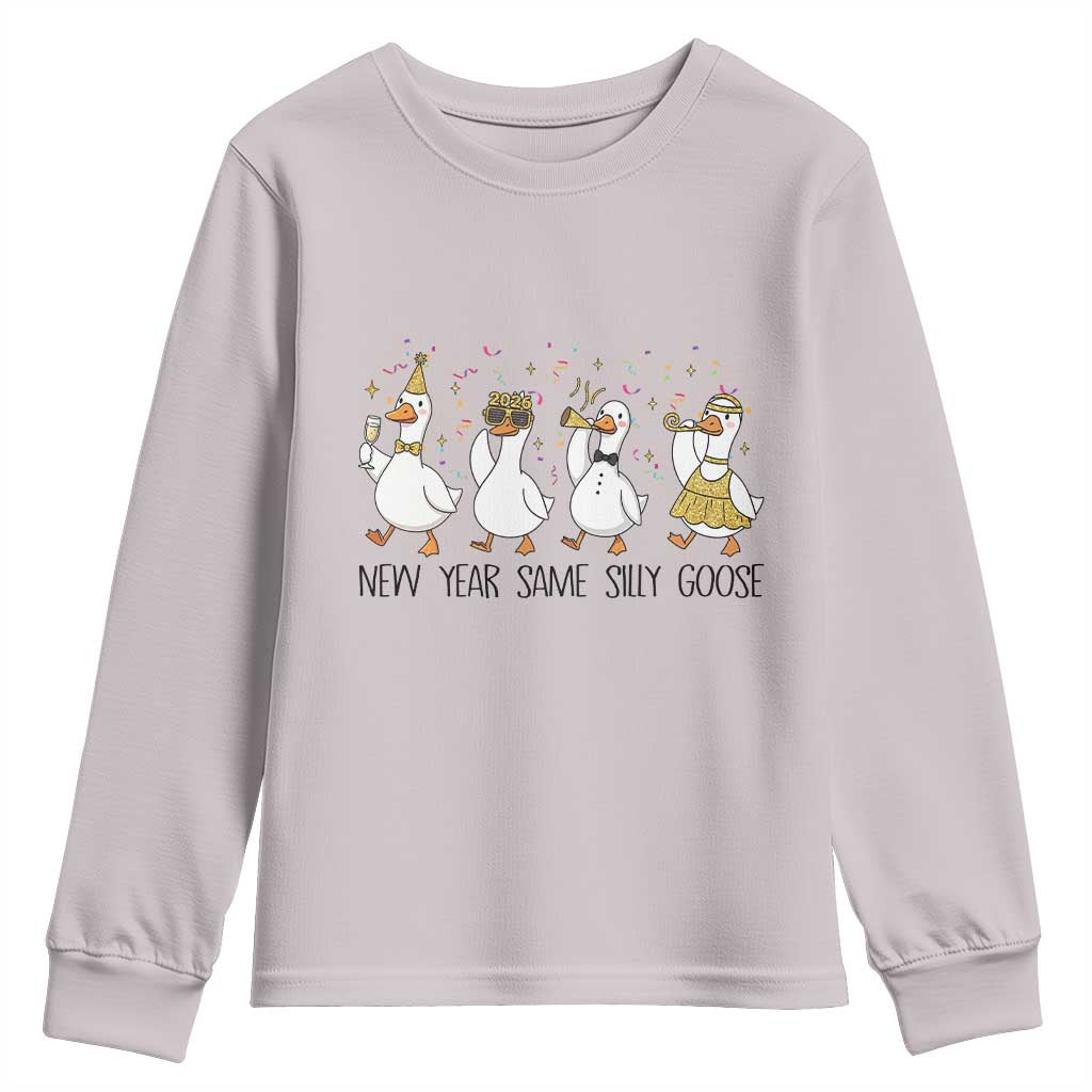 Silly Goose New Years 2026 Youth Sweatshirt Cute Goose Party Holiday - Wonder Print Shop