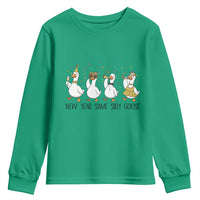 Silly Goose New Years 2026 Youth Sweatshirt Cute Goose Party Holiday - Wonder Print Shop