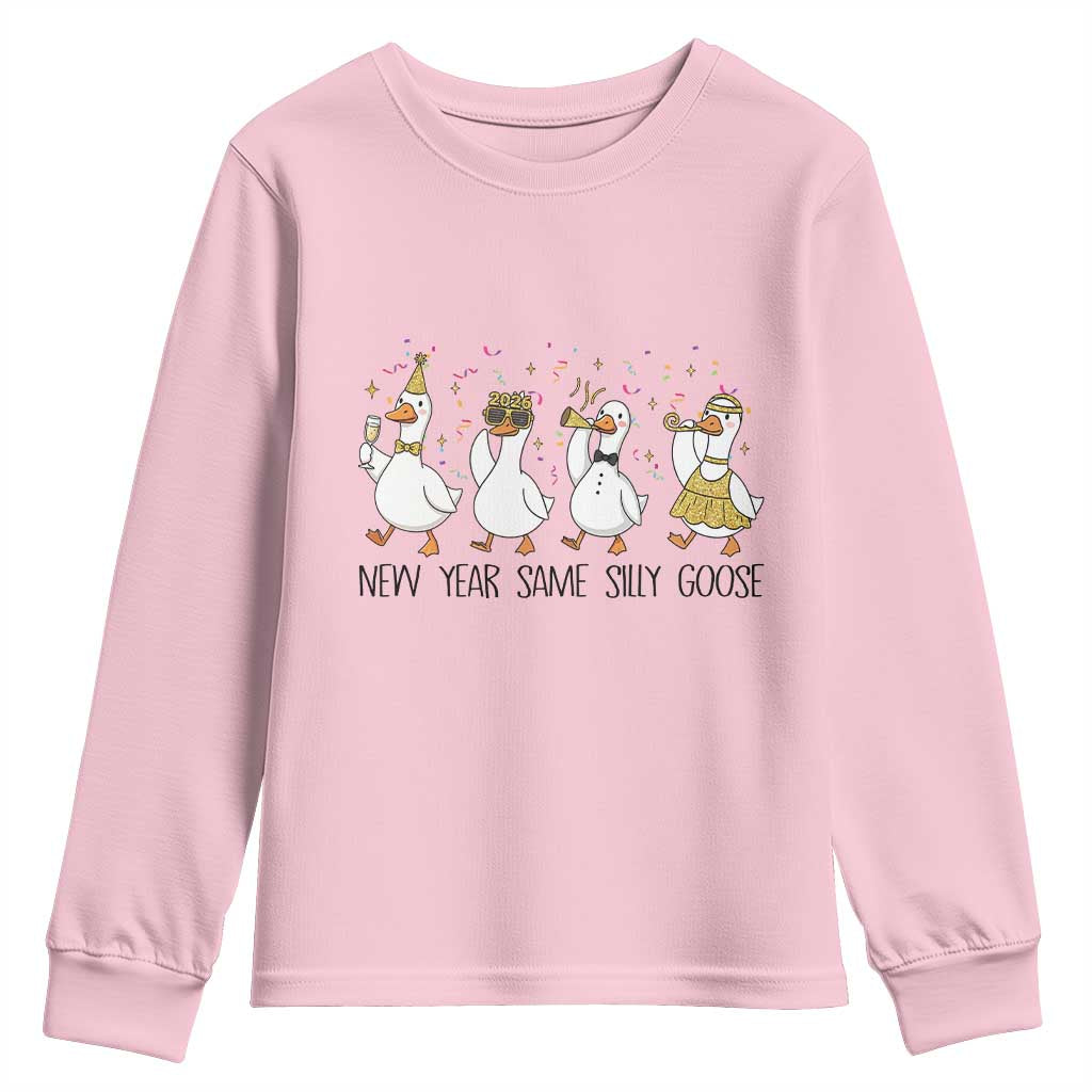 Silly Goose New Years 2026 Youth Sweatshirt Cute Goose Party Holiday - Wonder Print Shop