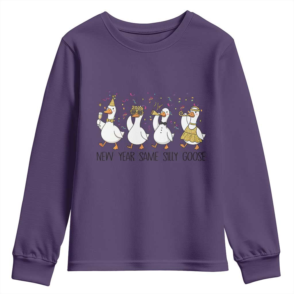 Silly Goose New Years 2026 Youth Sweatshirt Cute Goose Party Holiday - Wonder Print Shop