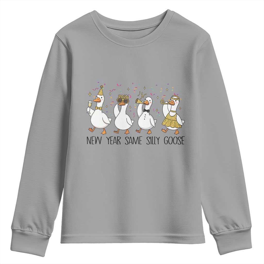 Silly Goose New Years 2026 Youth Sweatshirt Cute Goose Party Holiday - Wonder Print Shop