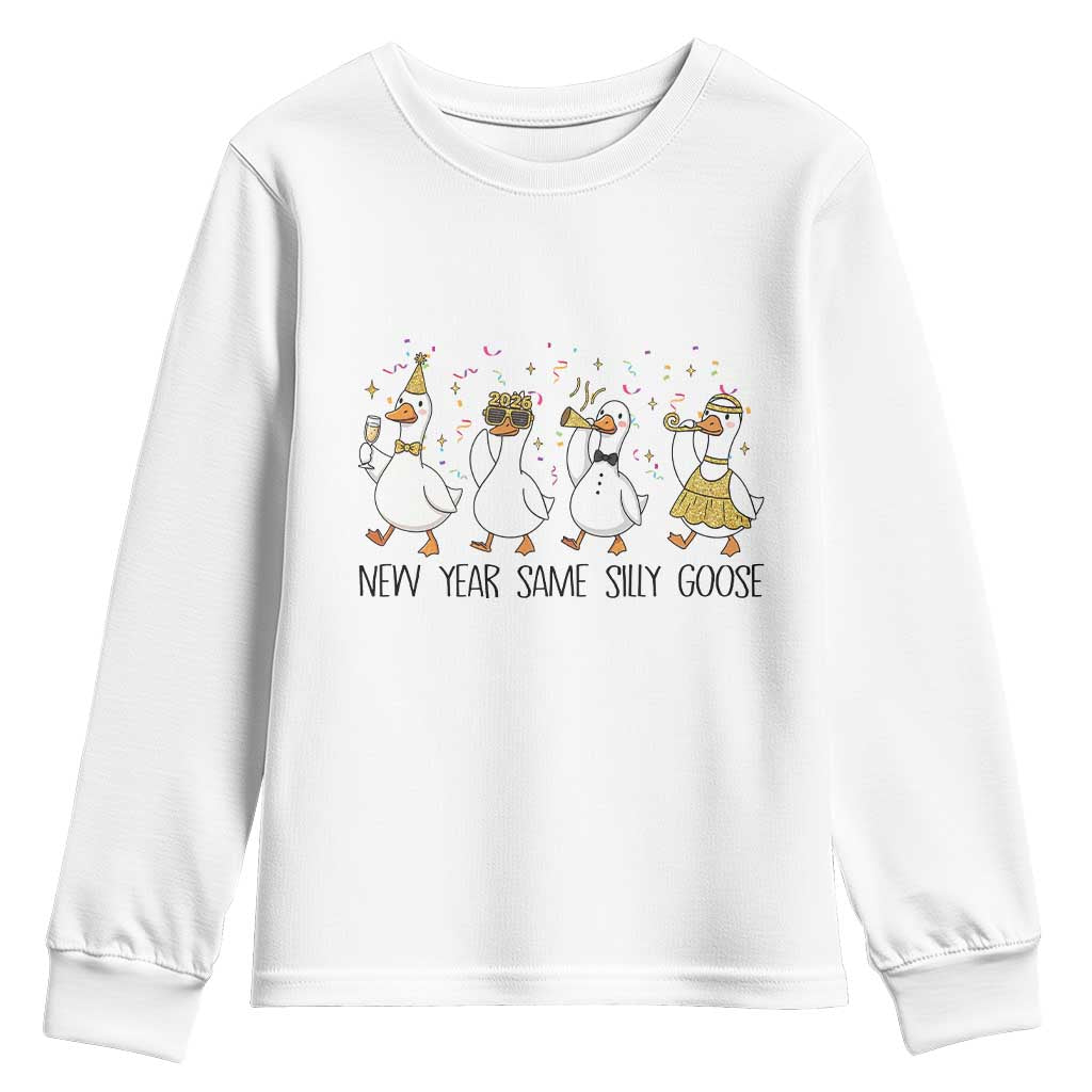 Silly Goose New Years 2026 Youth Sweatshirt Cute Goose Party Holiday - Wonder Print Shop