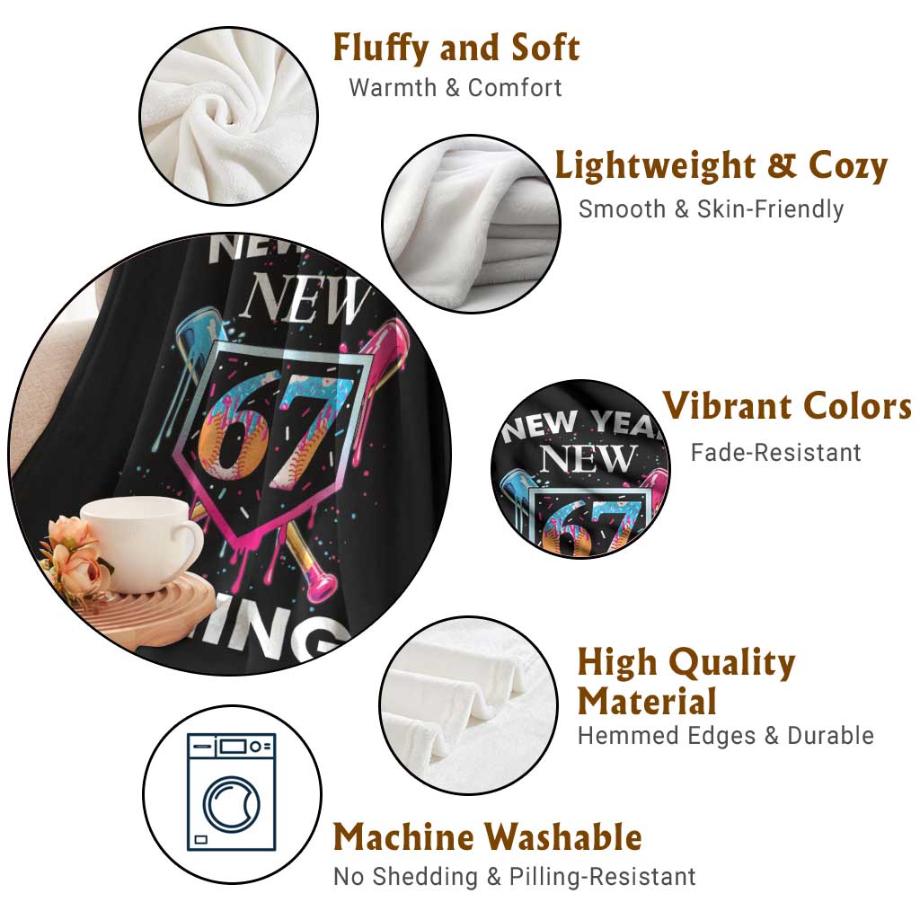 Funny Six Seven Meme Throw Blanket 67 Number Sports American Football Ice Cream Drip - Wonder Print Shop