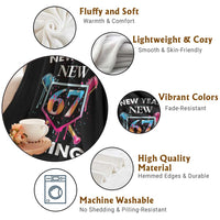 Funny Six Seven Meme Throw Blanket 67 Number Sports American Football Ice Cream Drip - Wonder Print Shop