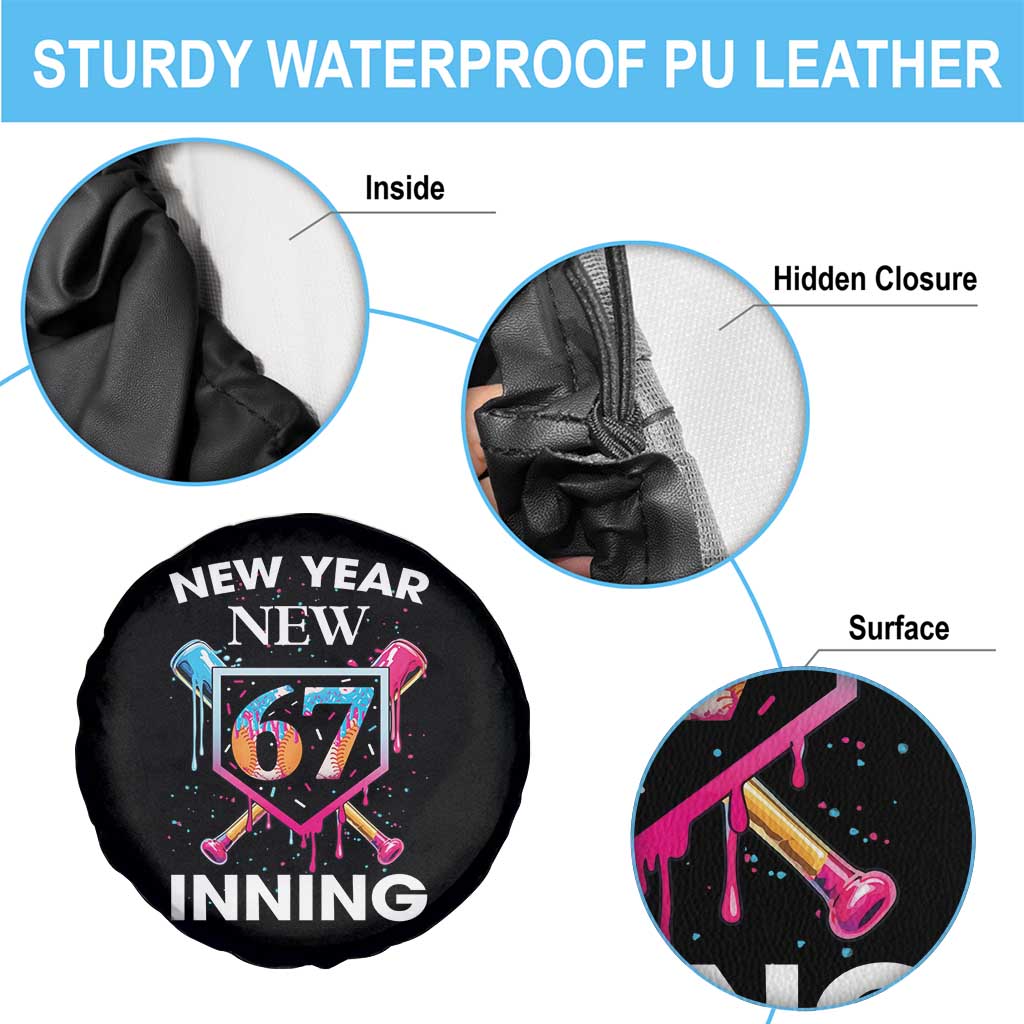 Funny Six Seven Meme Spare Tire Cover 67 Number Sports American Football Ice Cream Drip - Wonder Print Shop