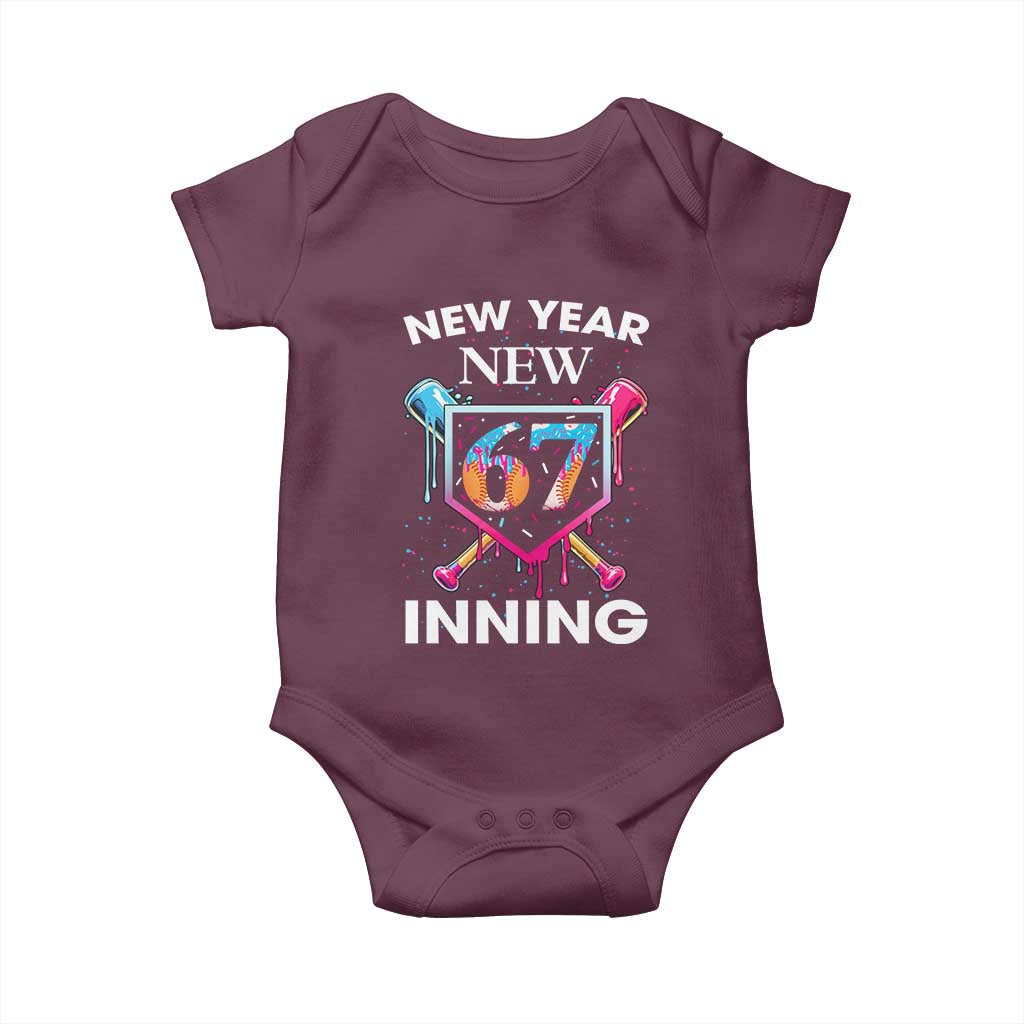 Funny Six Seven Meme Baby Onesie 67 Number Sports American Football Ice Cream Drip - Wonder Print Shop