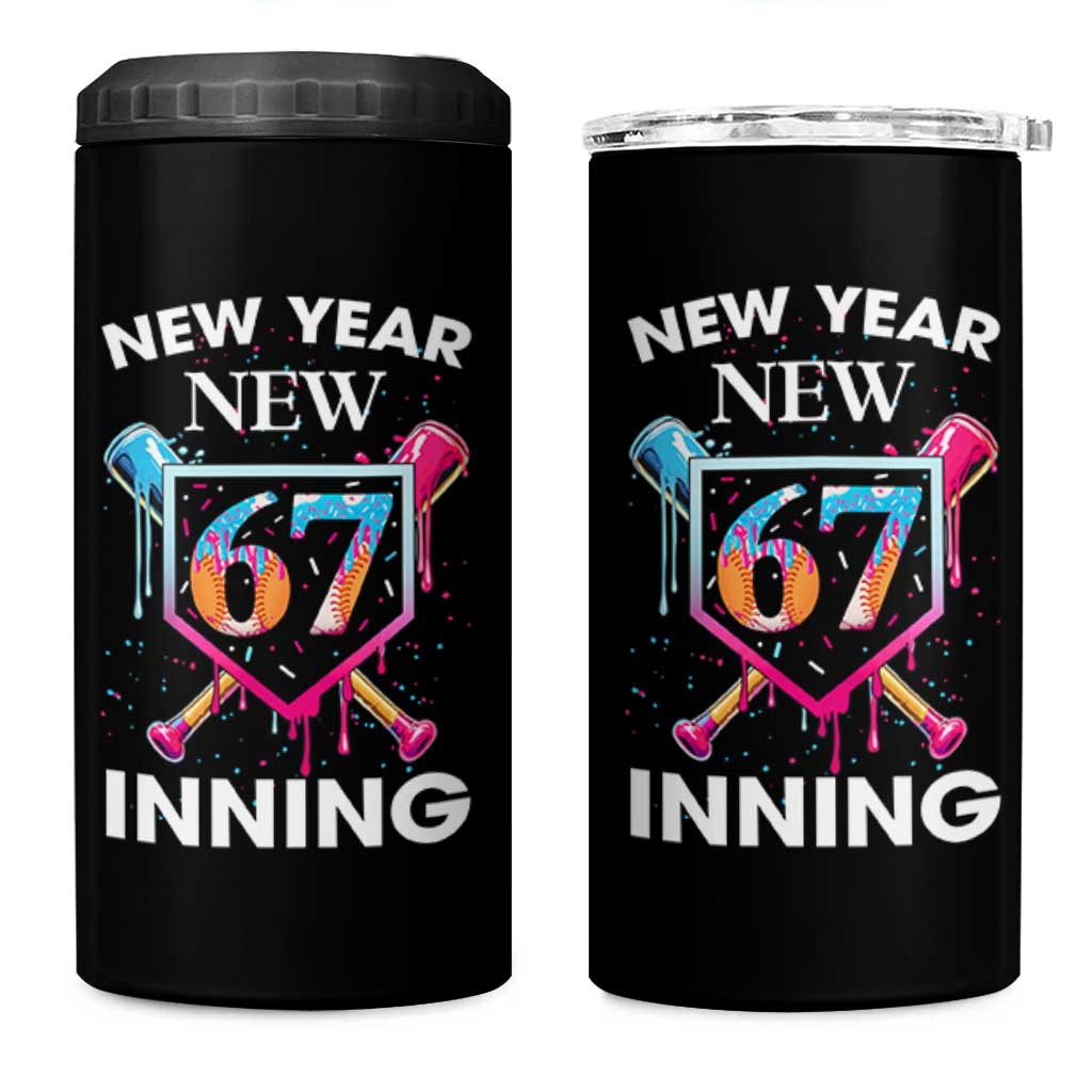 Funny Six Seven Meme 4 in 1 Can Cooler Tumbler 67 Number Sports American Football Ice Cream Drip - Wonder Print Shop