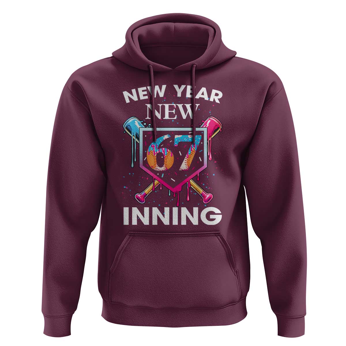 Funny Six Seven Meme Hoodie 67 Number Sports American Football Ice Cream Drip - Wonder Print Shop