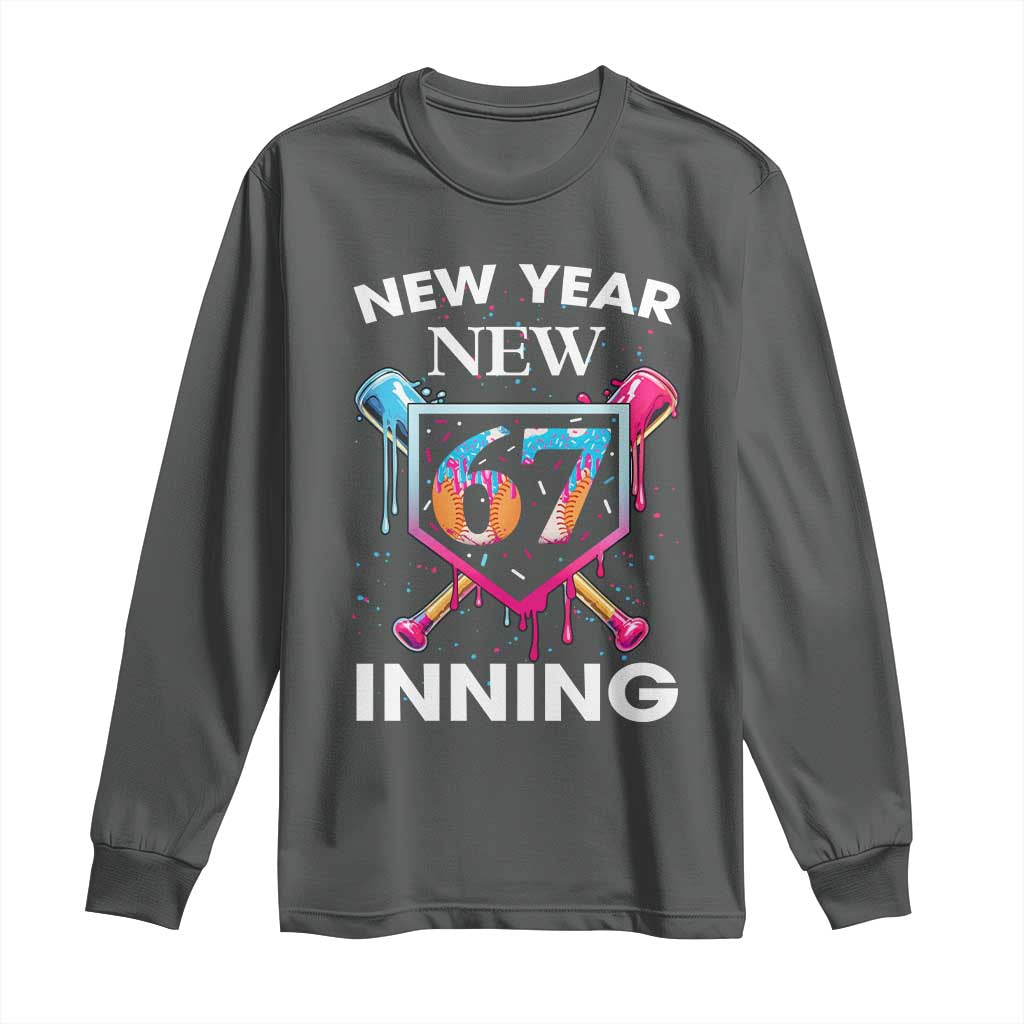 Funny Six Seven Meme Long Sleeve Shirt 67 Number Sports American Football Ice Cream Drip - Wonder Print Shop