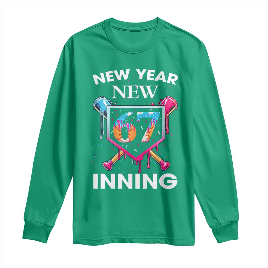 Funny Six Seven Meme Long Sleeve Shirt 67 Number Sports American Football Ice Cream Drip - Wonder Print Shop