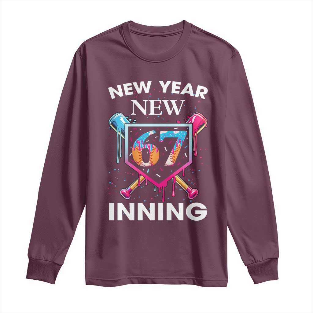 Funny Six Seven Meme Long Sleeve Shirt 67 Number Sports American Football Ice Cream Drip - Wonder Print Shop