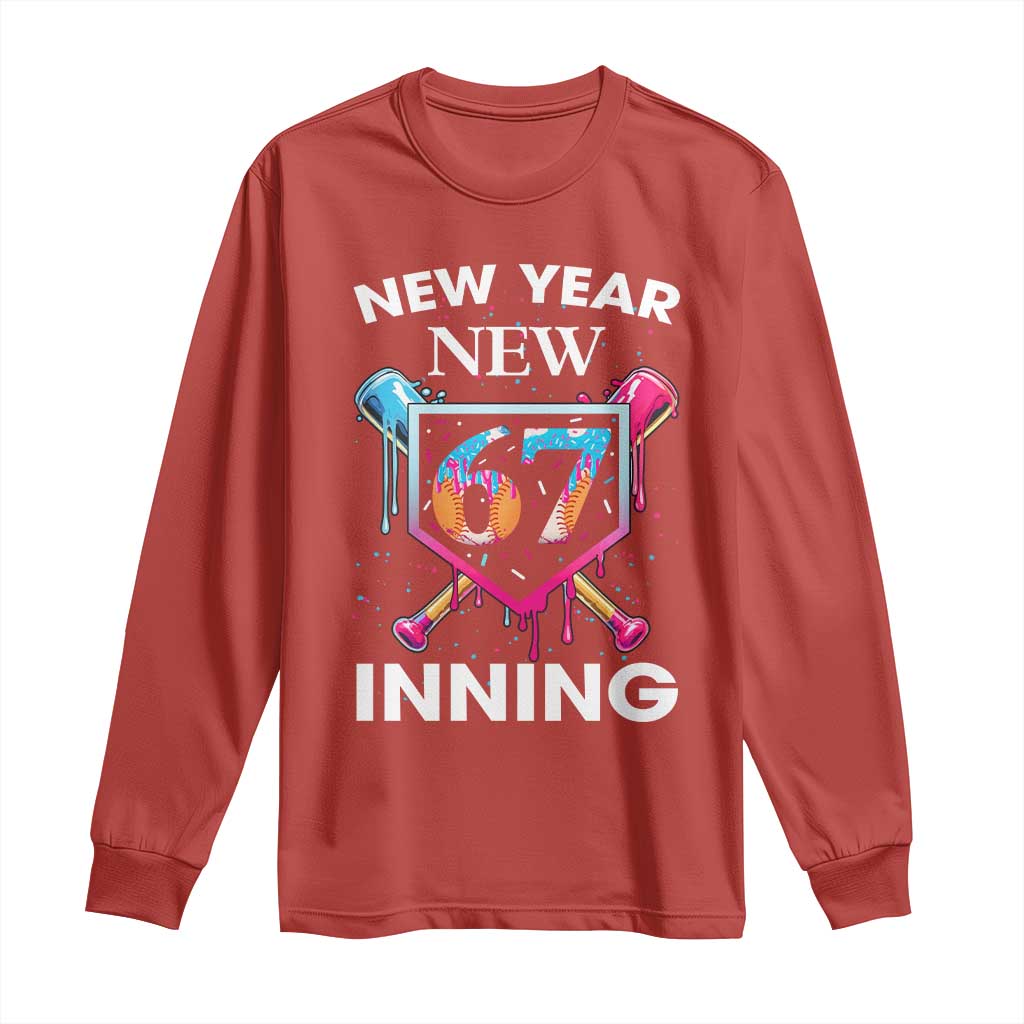 Funny Six Seven Meme Long Sleeve Shirt 67 Number Sports American Football Ice Cream Drip - Wonder Print Shop