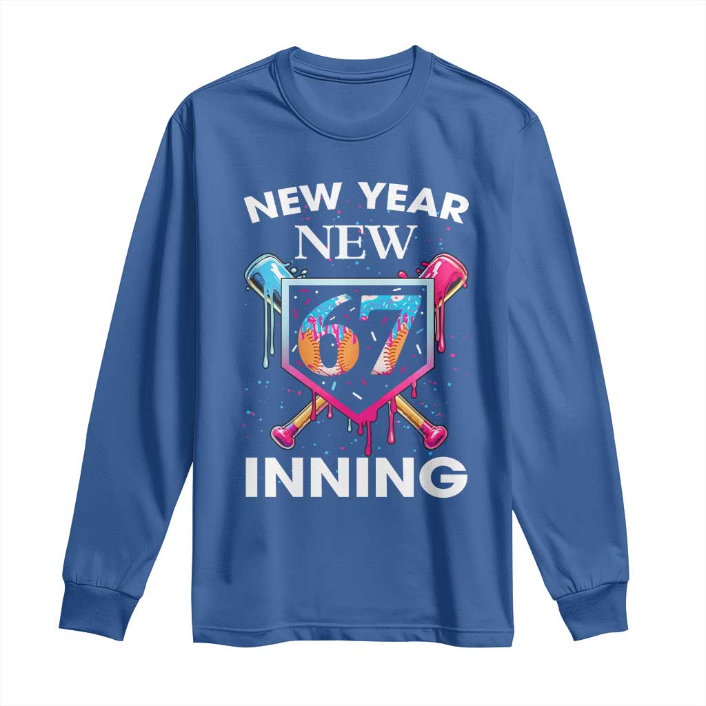 Funny Six Seven Meme Long Sleeve Shirt 67 Number Sports American Football Ice Cream Drip - Wonder Print Shop