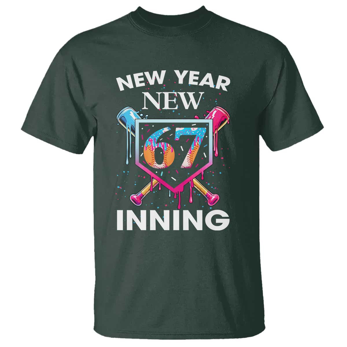 Funny Six Seven Meme T Shirt 67 Number Sports American Football Ice Cream Drip - Wonder Print Shop